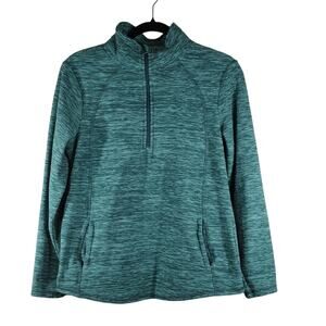 St. John's Bay Green Pullover Fleece Winter Quarter Zipper Warm Casual Sweater